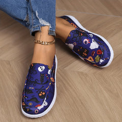 Halloween Pumpkin Ghost Slip On Canvas Shoes