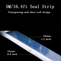 16ft Weather Stripping Silicone Door Seal Strip Transparent 35mm