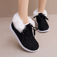Faux Fur Fleece Lined Snow Shoes Lightweight Winter Boat Shoes