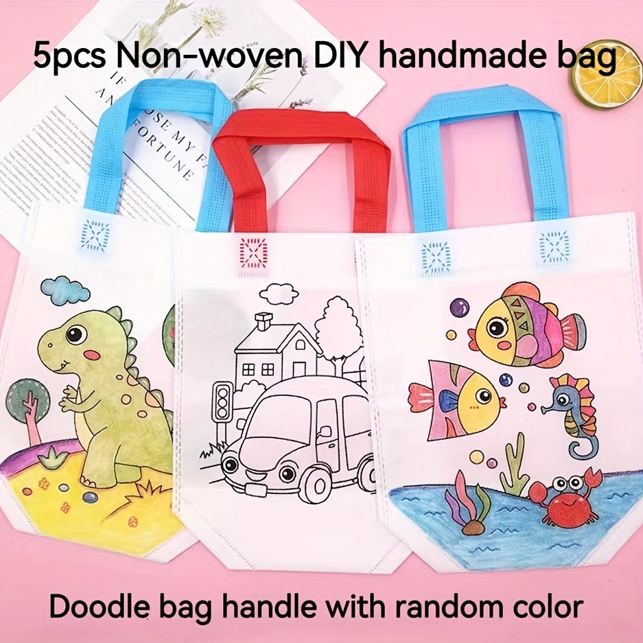 Watercolor Pens DIY Graffiti Bag Set Non-woven Fabric Art Material Package
