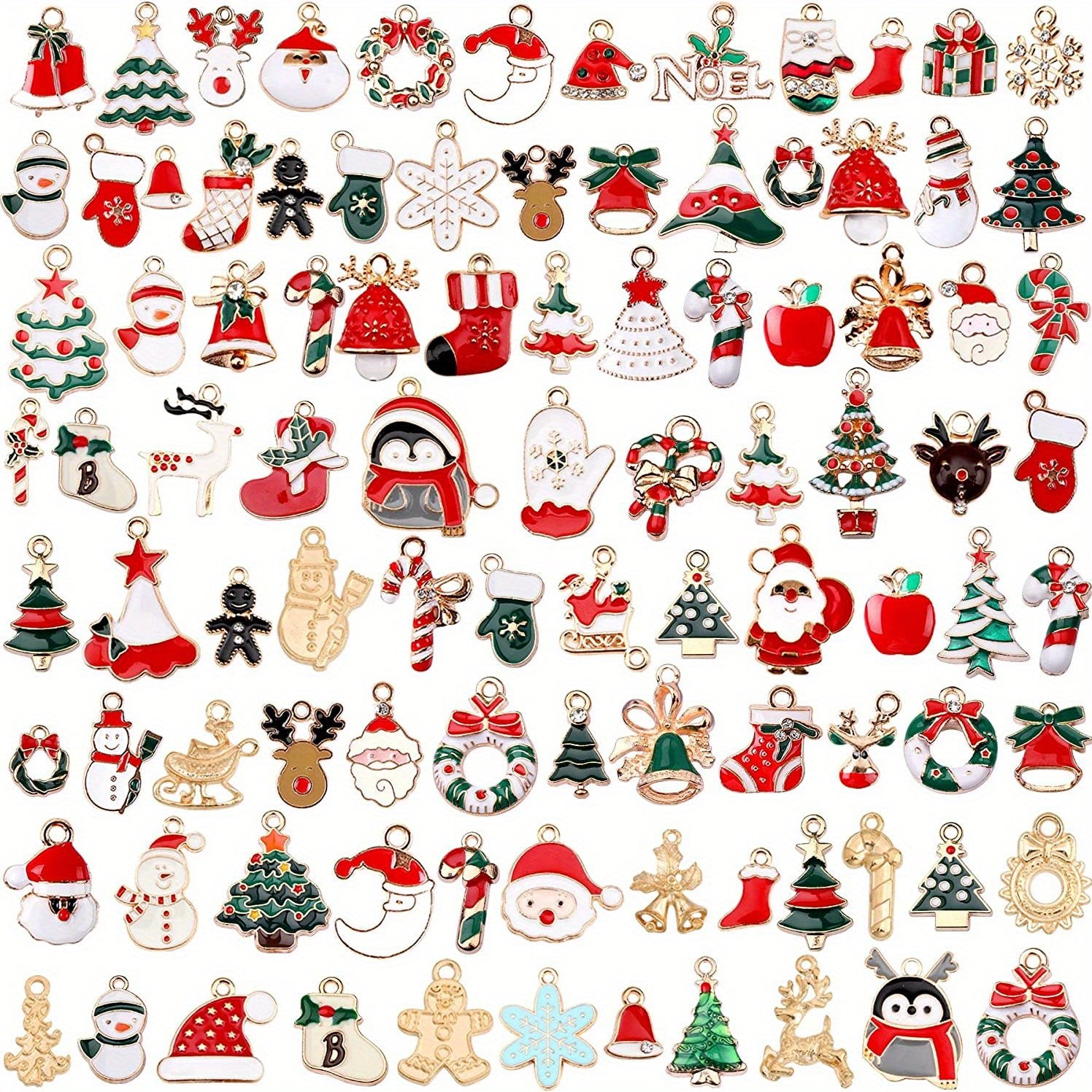 30 50pcs Christmas Enamel DIY Jewelry Making Supplies