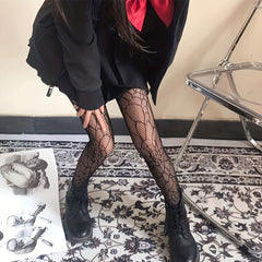 High Waist Spider Web Fishnet Tights for Women