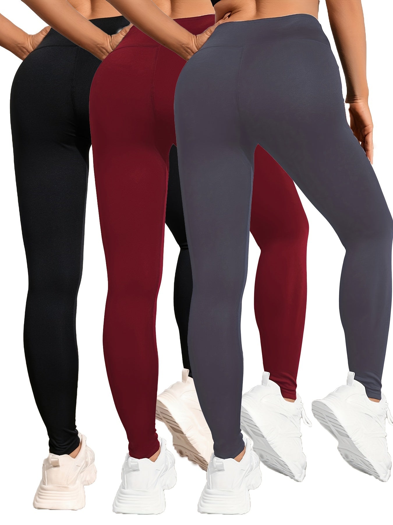 3pcs High Waist Seamless Yoga Pants Butt Lifting Leggings