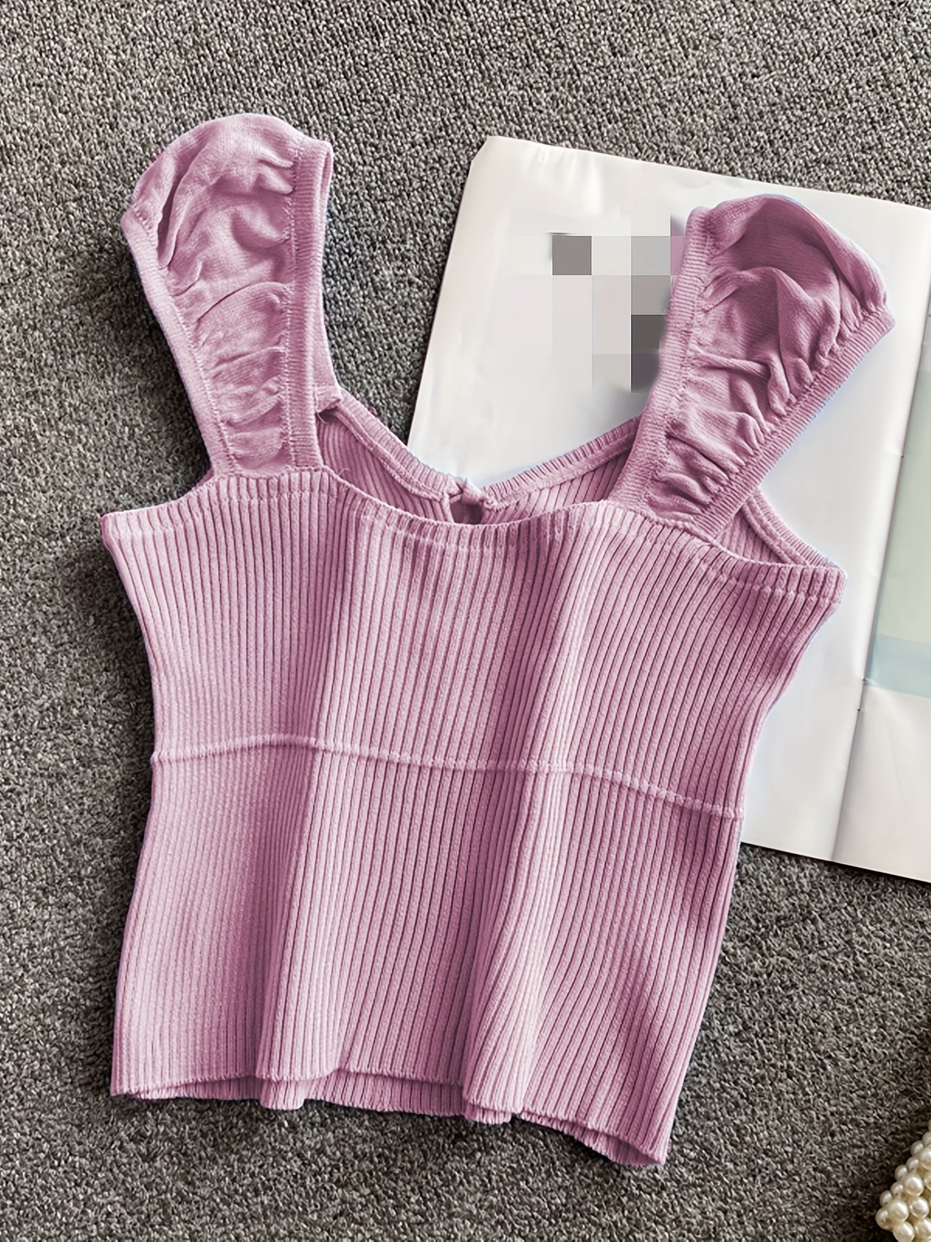 Ribbed Knotted Tank Top for Women