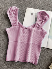 Ribbed Knotted Tank Top for Women