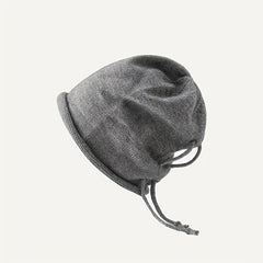 Ear Protection & Windproof Knit Beanie Hat with Drawstring