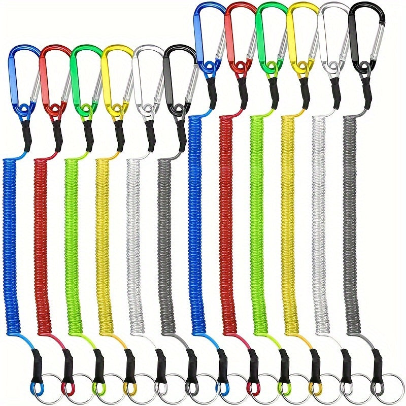 Fishing Lanyard Retractable Safety Rope Coiled With Clip