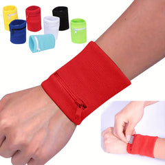 Sports Wristband with Zipper Pocket for Running Gym Workouts