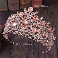 Baroque Large Tiara Leaf Decor Crown Hair Accessories