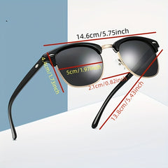 Vintage Polarized Semi Rimless Sunglasses UV400