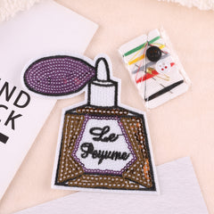 2pcs Sequins Lipstick Embroidered Iron-On Patches for Girls