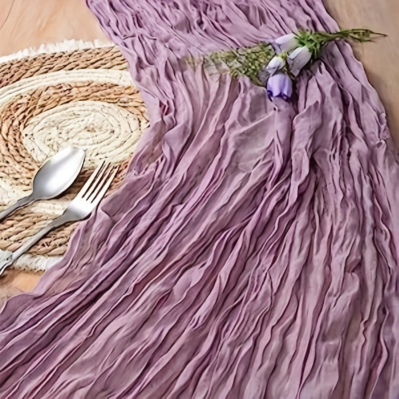 Polyester Table Runner Pleated Gauze Wedding Party Decoration