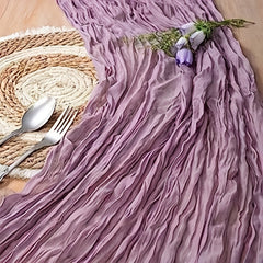 Polyester Table Runner Pleated Gauze Wedding Party Decoration