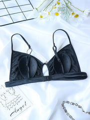 Contrast Lace Wireless Bra Cut Out Bra Women's Lingerie