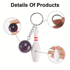 8pcs Mini Bowling Keychain Bowling Key Pendant For Party Classroom Birthday Gift