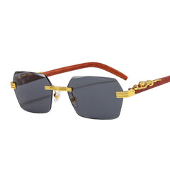 Rectangle Sunglasses Vintage Frameless Glasses Shades