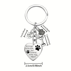 Dog Memorial Keychain Paw Prints Charm Sympathy Gift