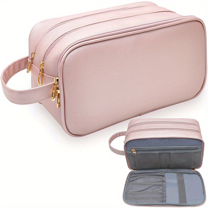Women's Water Resistant Makeup Bag - PU Leather Cosmetic Bag