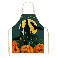 Halloween Party Aprons with Cartoon Prints for Work Uniforms