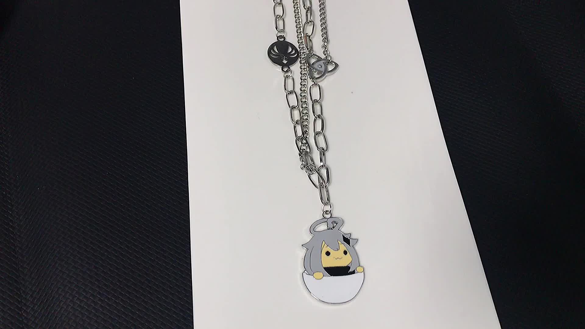 Cartoon Character Enamel Pendant Necklace Jewelry Gift
