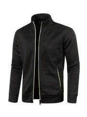 Men's Warm Fleece Jacket with Stand Collar