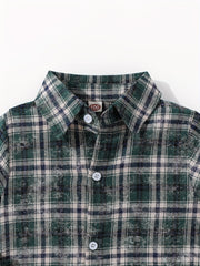 Boys Plaid Shirts Long Sleeve Button Down Tops Spring Fall Outwear
