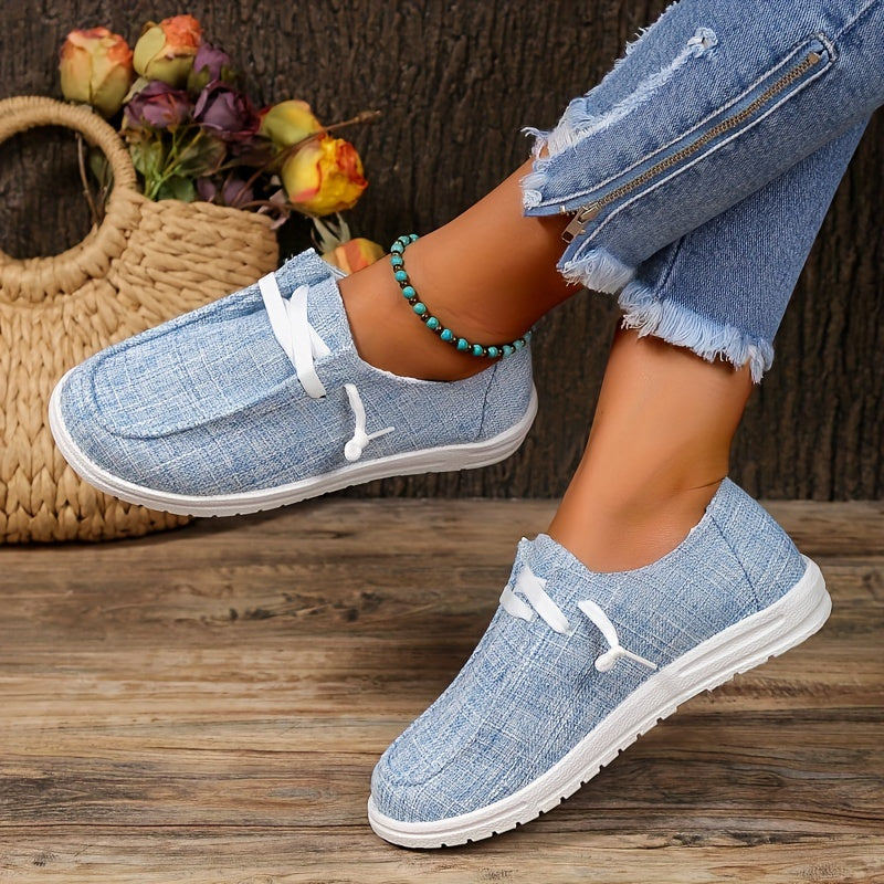 Women's Lightweight Flat Canvas Slip-On Loafers