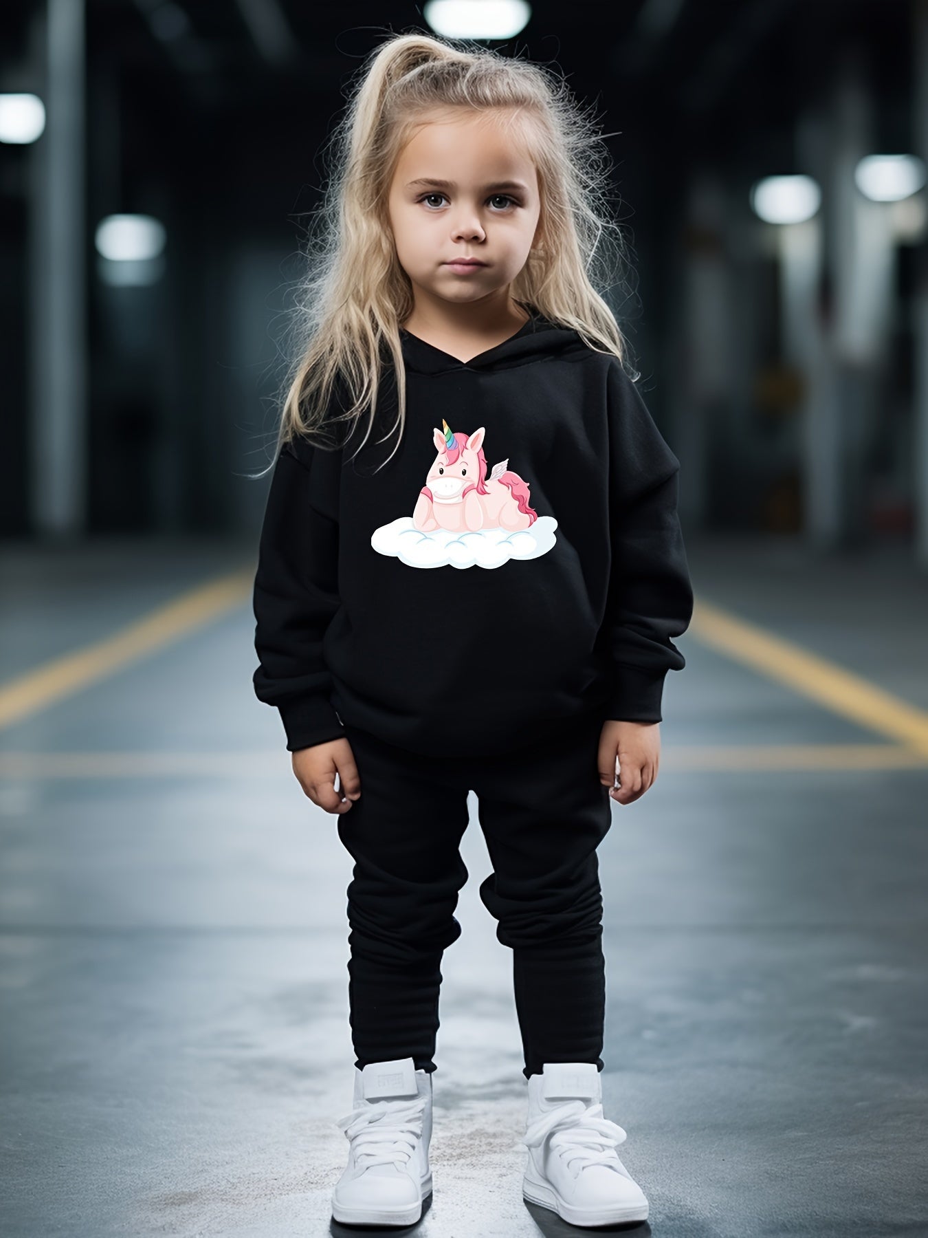 Unicorn In The Clouds Print Activewear Set For Kids