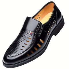 Men's Hollow Out Slip On Formal Shoes Non Slip Wear Resistant Business