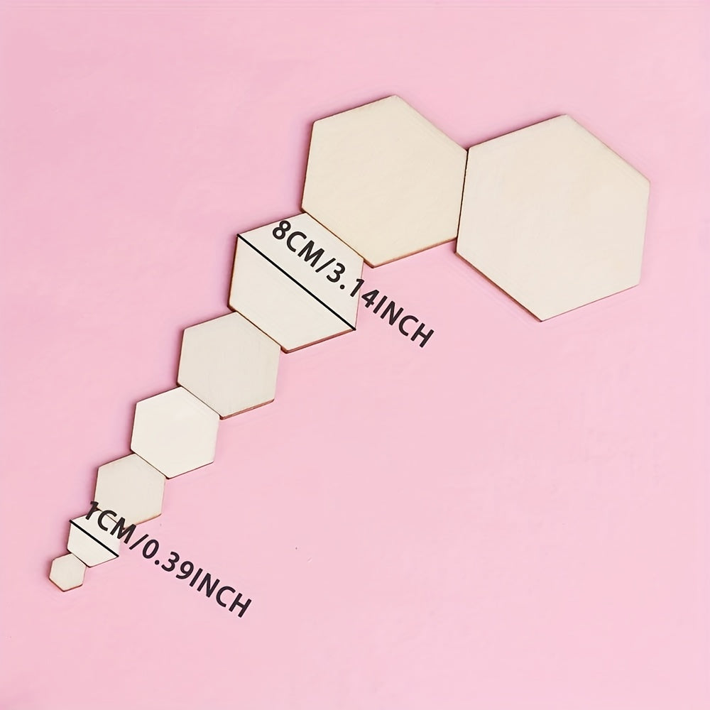 Hexagonal DIY Wood Chips Hexagon Blank Wood Chips Embellishments