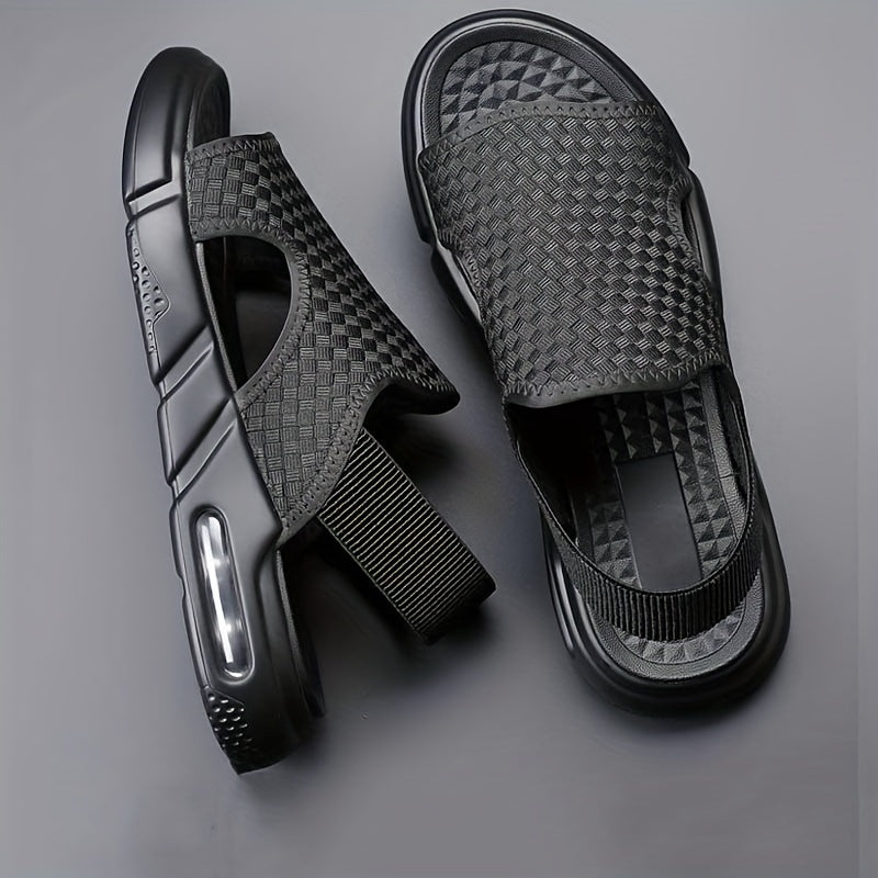 Men's Plaid Slip On Slide Sandals for Summer