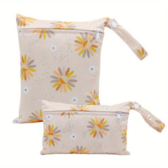 2pcs Daisy Flowers Prints Small Wet Bags Set
