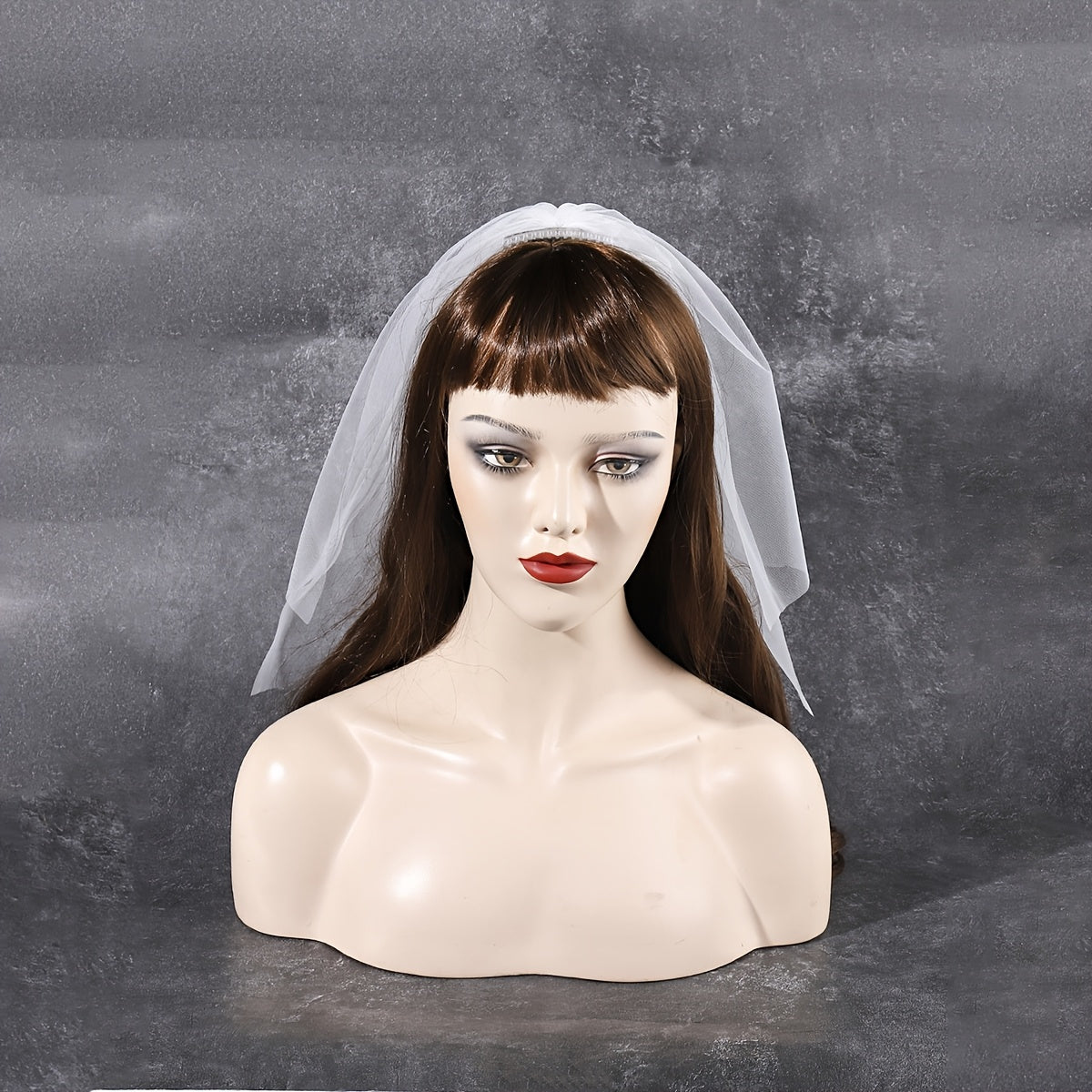 Bridal Veil with Comb Smooth Satin Finish for Weddings Proms