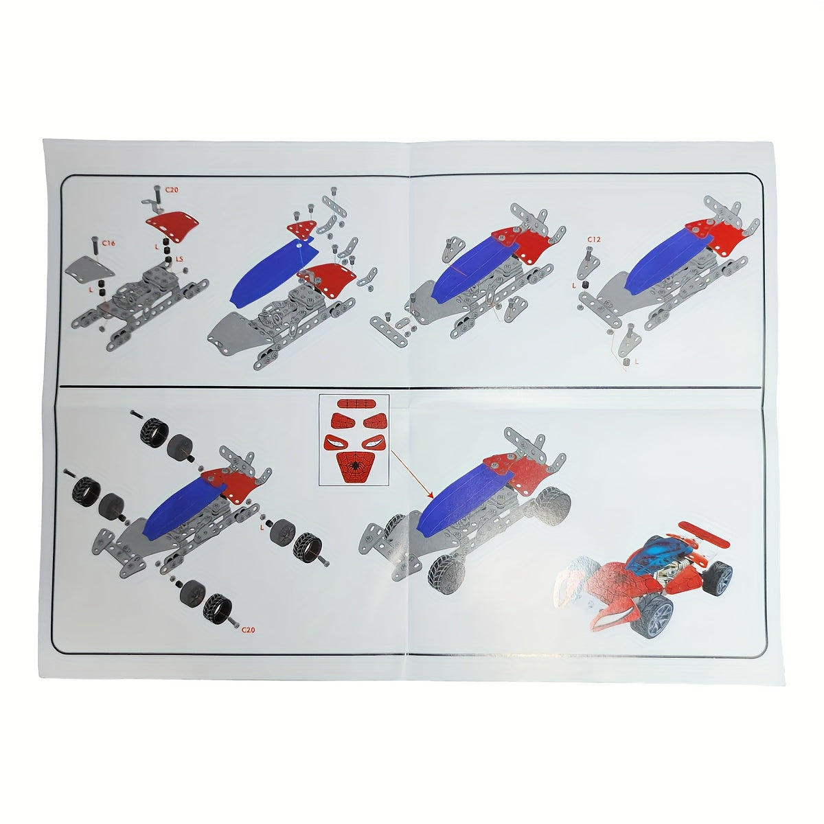 Metal Car Model Building Toys 166pcs Set for Kids