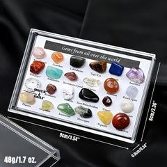 24pcs Natural Tiny Crystal Agate Stones Box Specimens