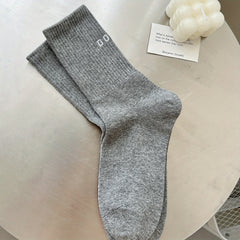 Letter Print Socks Mid Tube Women's Stockings