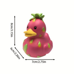 Whimsical Pink Pineapple Duck Resin Figurine