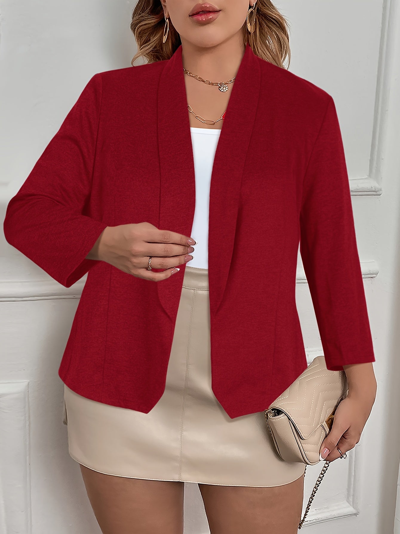 Casual Blazer Solid Long Sleeve Workwear Blazer