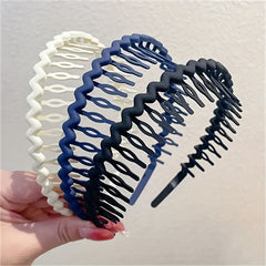 Teeth Shaped Non-slip Hair Hoop Solid Sweet Wave Head Hoop for Girls