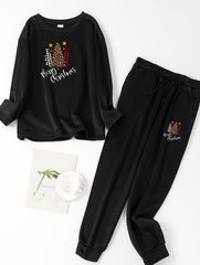 Christmas Lounge Set Women's Fleece Top & Joggers Pajamas