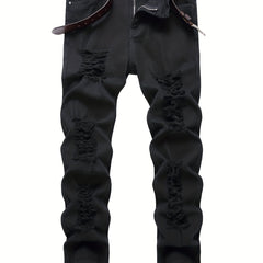 Slim Fit Jeans Mens Straight Leg Stretch Denim Pants