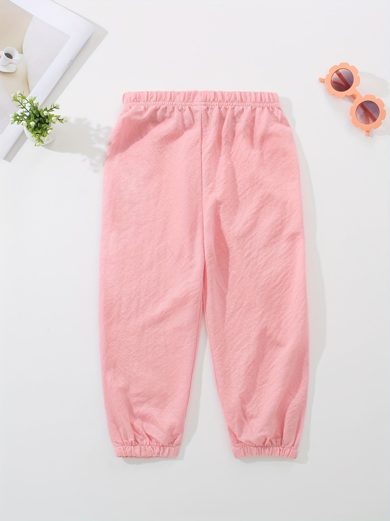 Kids Cartoon Embroidered Pants Soft Casual Capris