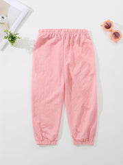 Kids Cartoon Embroidered Pants Soft Casual Capris
