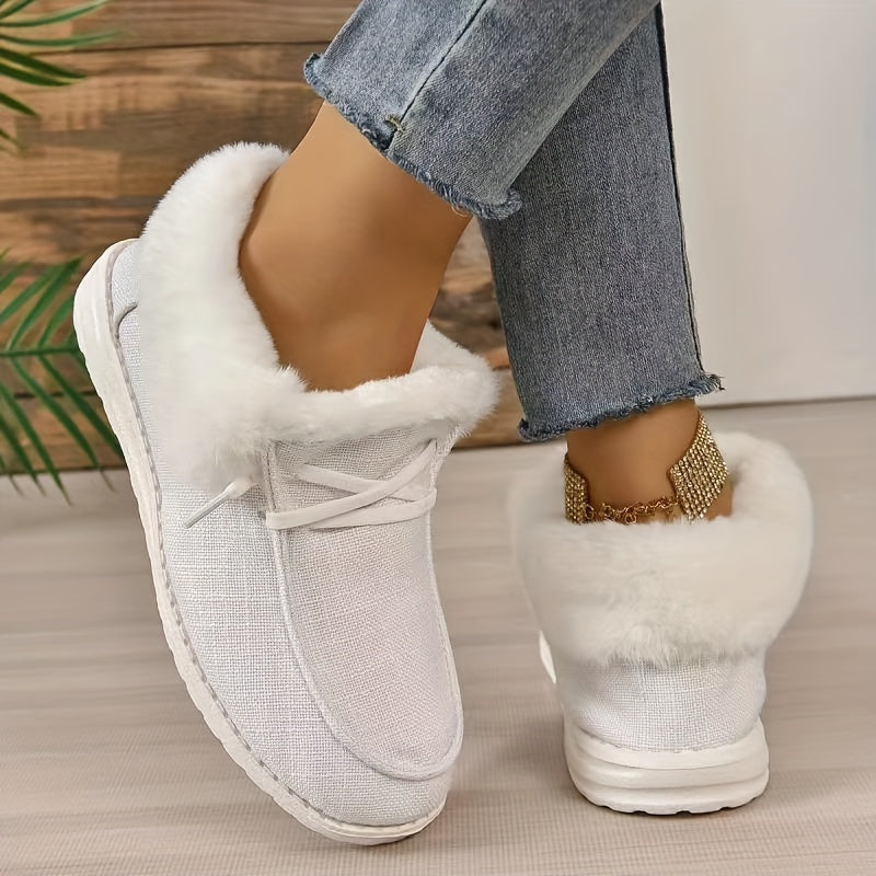 Women's Faux Fur Snow Boots Soft Warm Non-slip Shoes