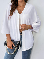 Casual 3/4 Sleeve Open Front Cardigan for Women