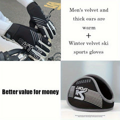 Outdoor Gloves Earmuffs Windproof Coldproof Warm Gloves