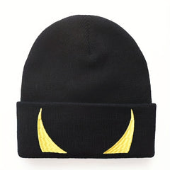 Men's Eye Embroidery Winter Soft Beanie Knitted Hat