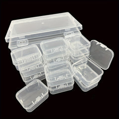 Small Plastic Bead Organizer Storage Boxes with Hinged Lid