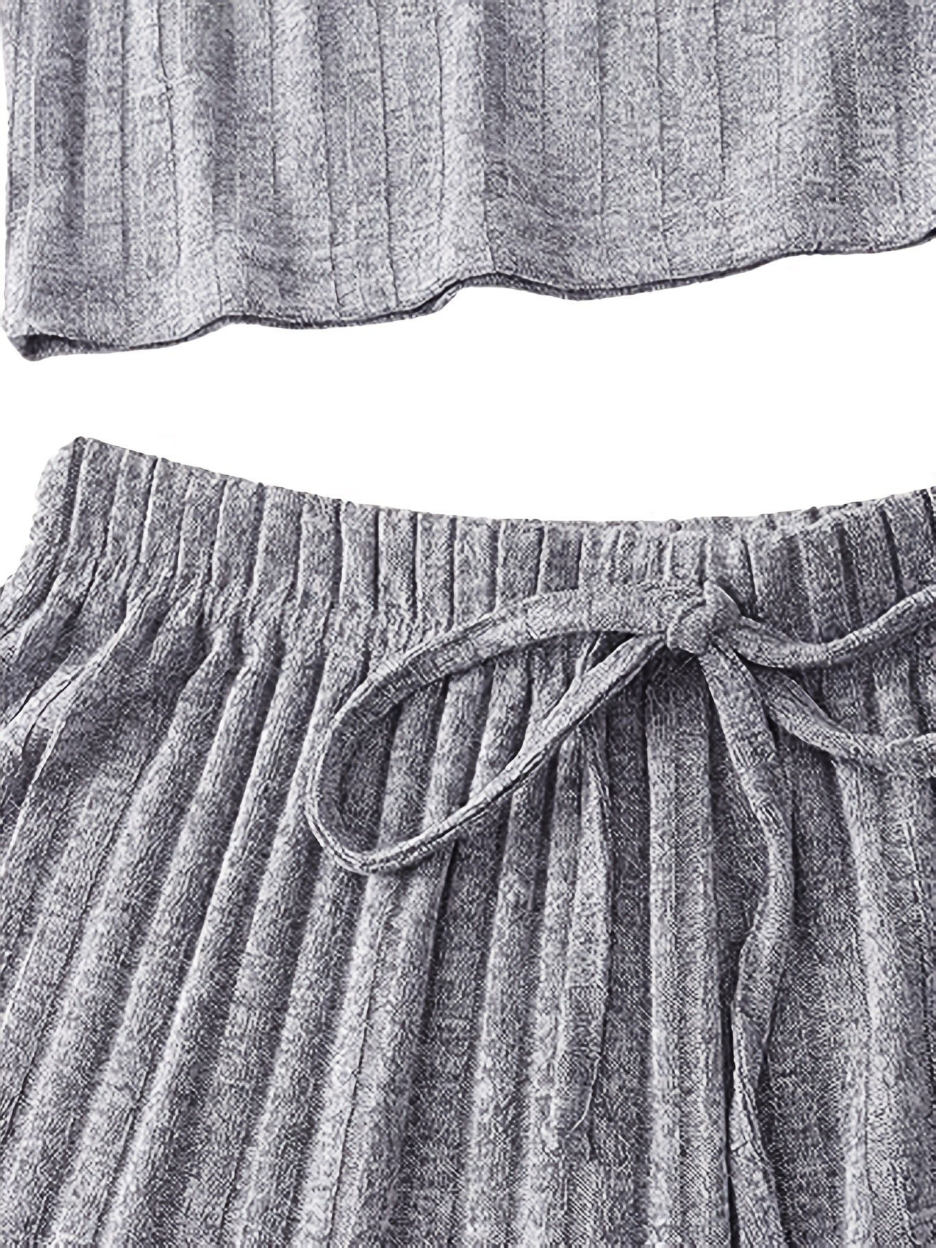 Casual Crew Neck Button Tank Top & Shorts Set for Summer