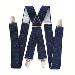 Dot Printed Suspenders For Men Elastic X back Suspenders
